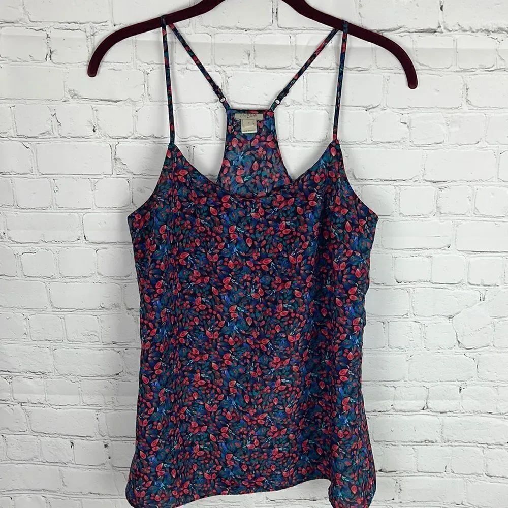 J. Crew Floral Racer Back Blouse Size 0
